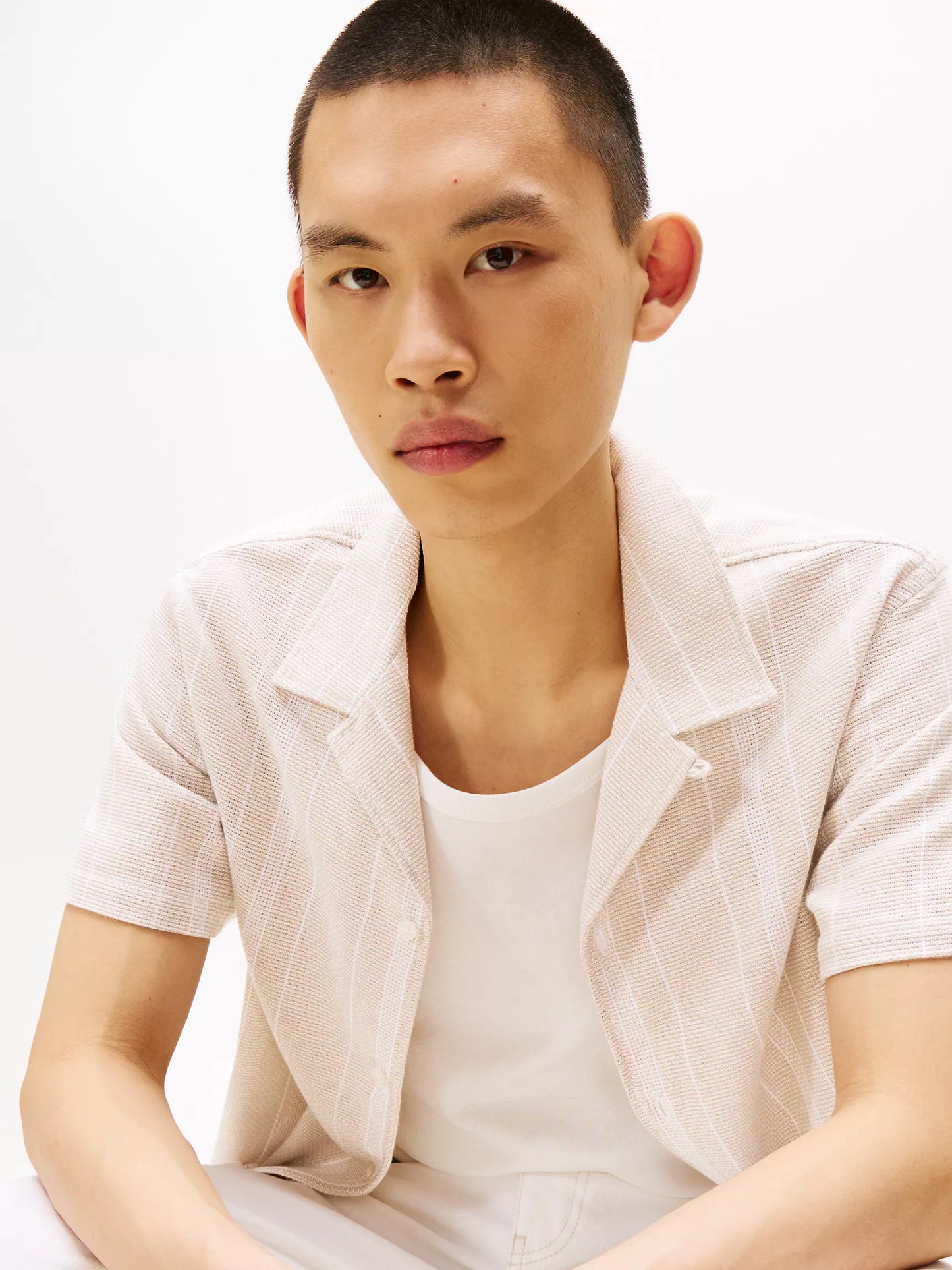 Tommy Jeans Textured Stripe Camp Shirt
