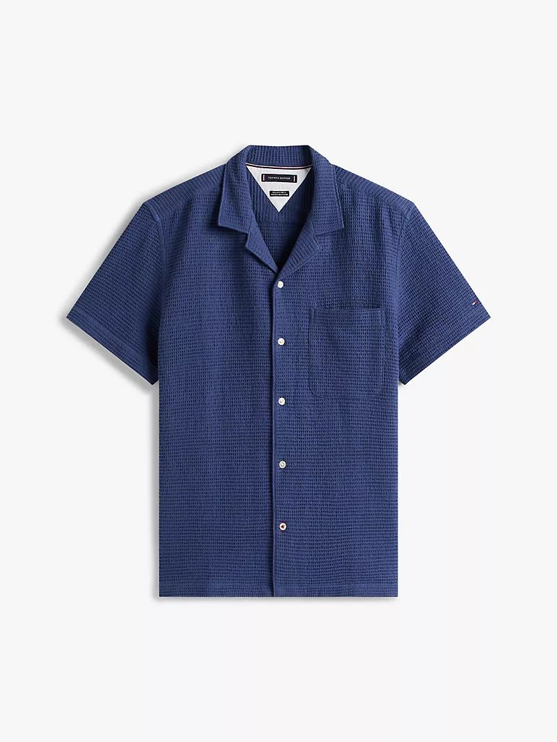 Waffle-Texture Camp Shirt