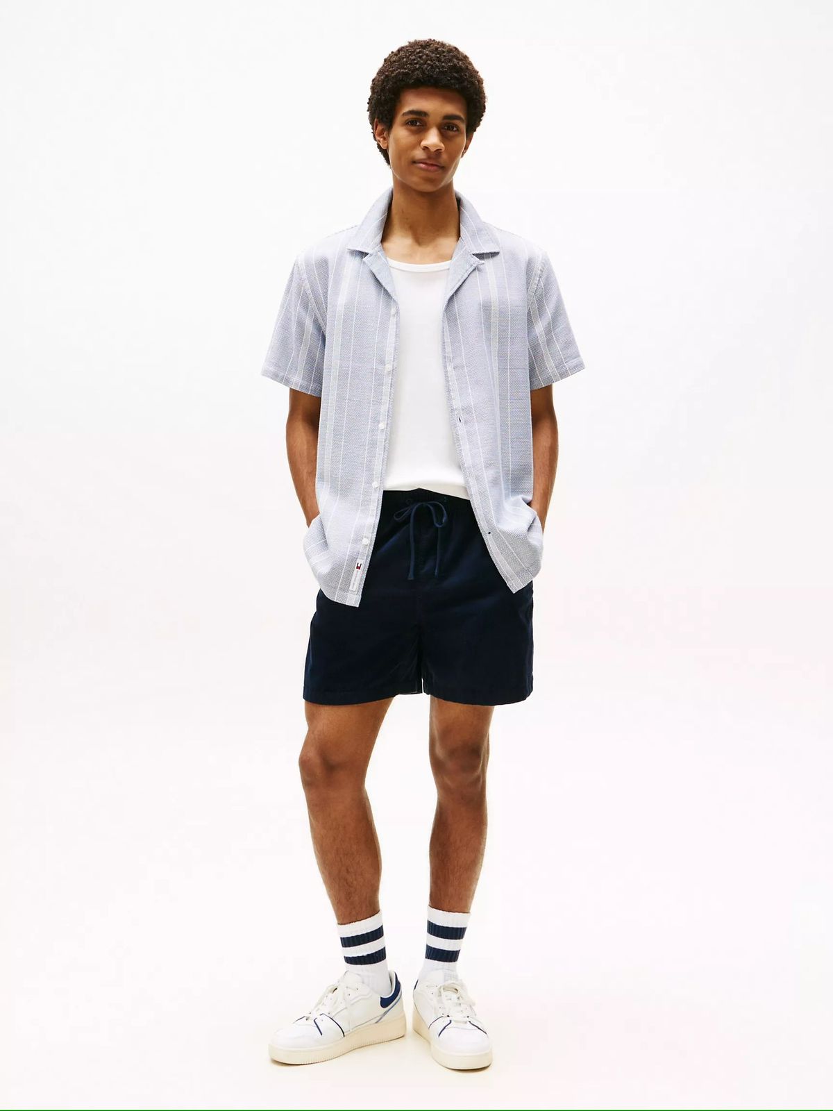 Tommy Jeans Textured Stripe Camp Shirt