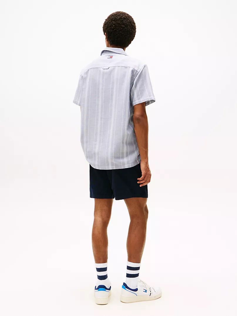 Tommy Jeans Textured Stripe Camp Shirt