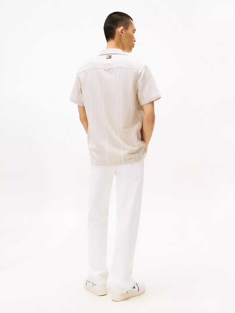 Tommy Jeans Textured Stripe Camp Shirt