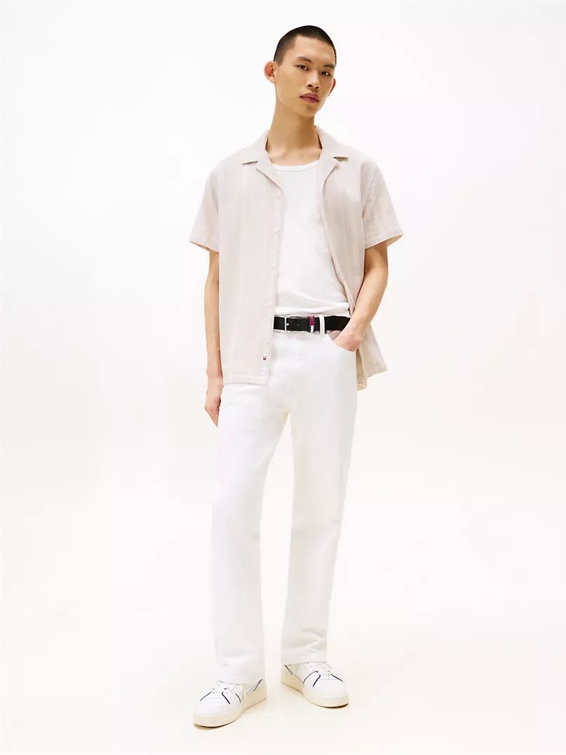 Tommy Jeans Textured Stripe Camp Shirt