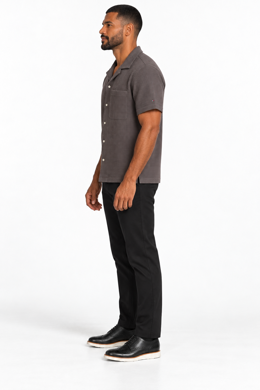 Tommy Hilfiger Camisa Transpirable Cafe