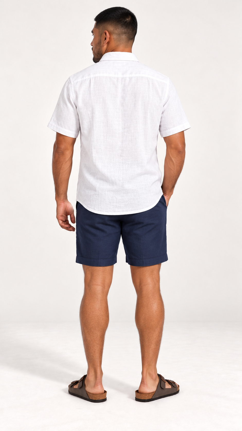 Camisa camp transpirable cuello cubano