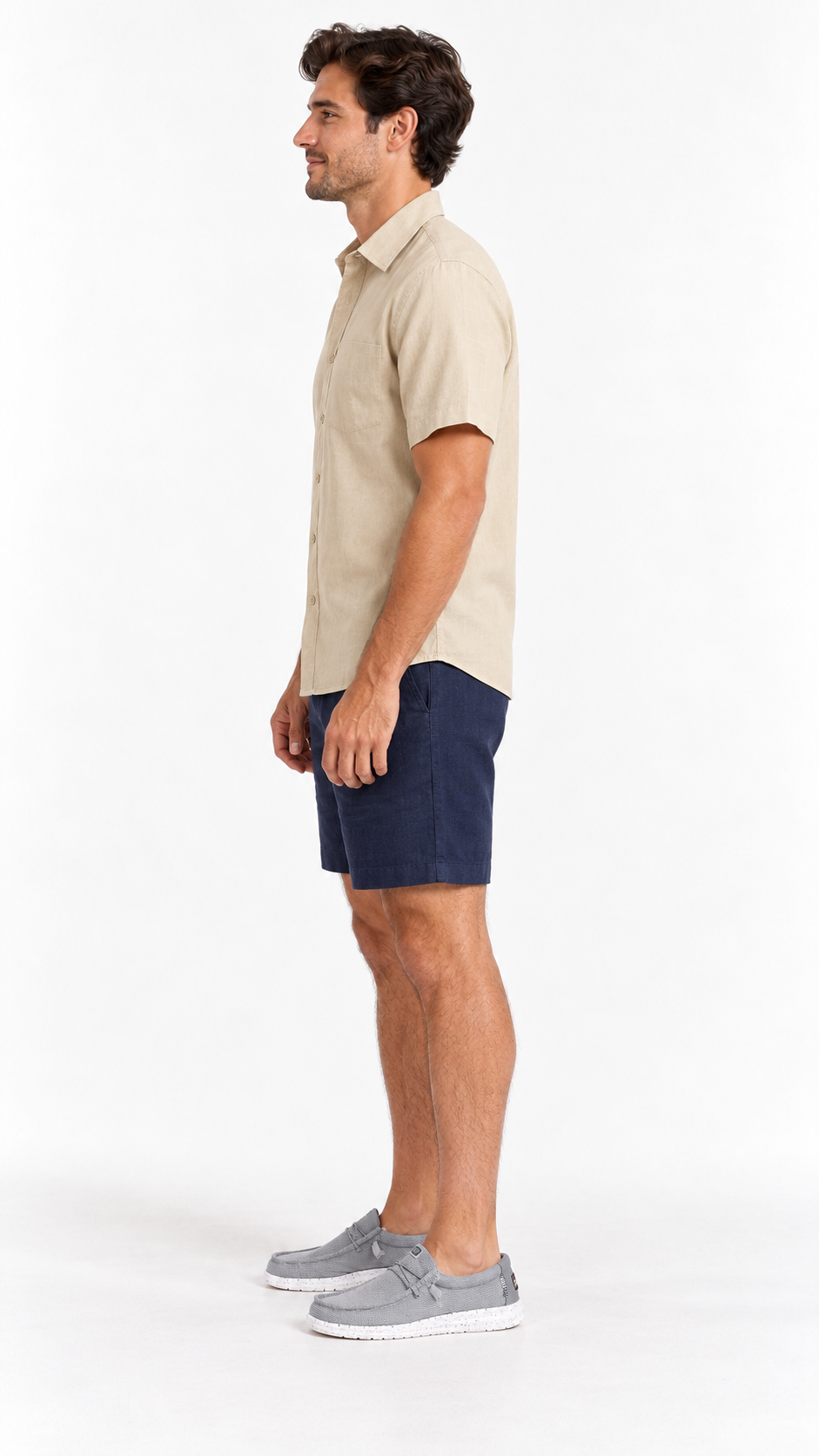 Camisa camp transpirable cuello cubano