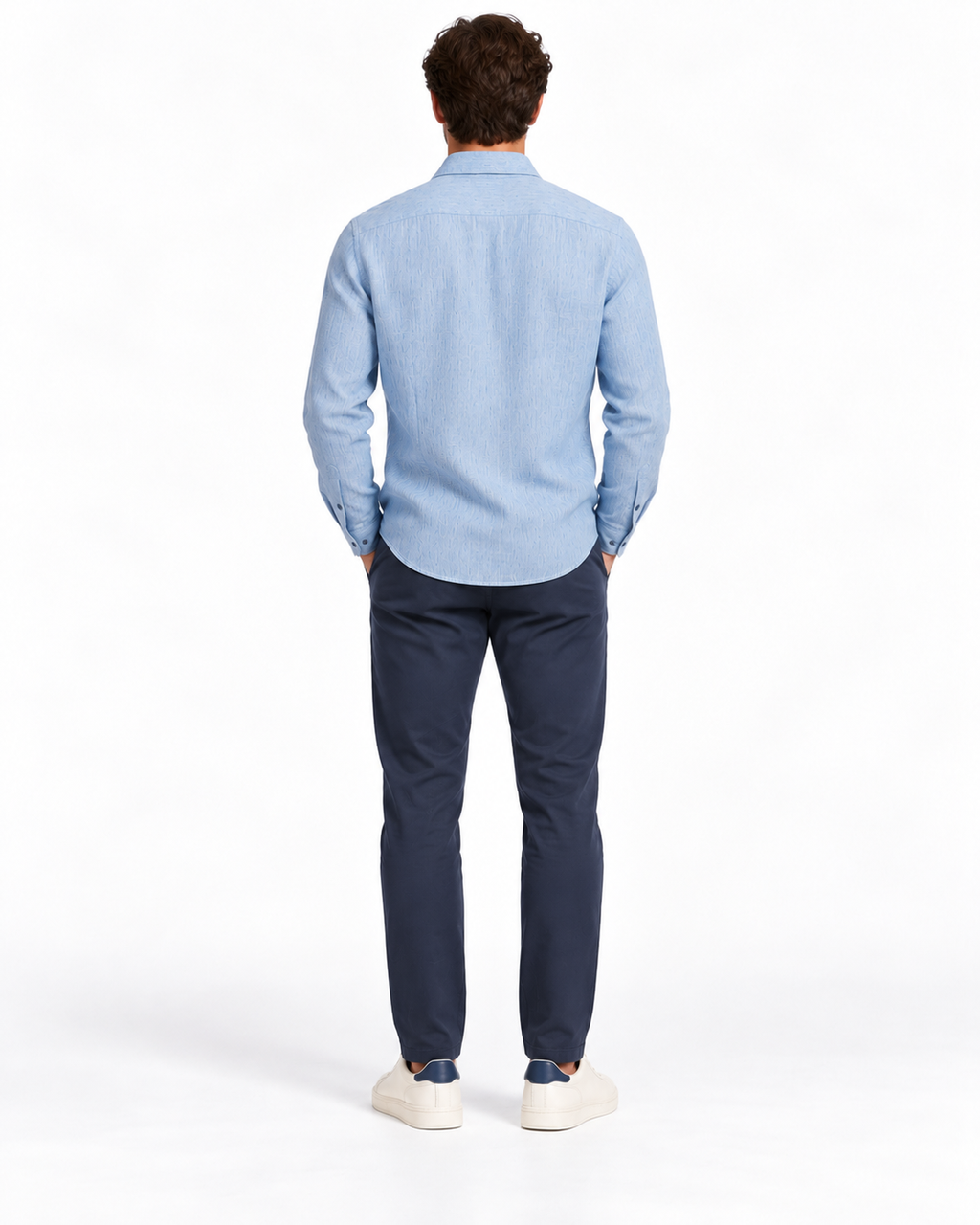 Camisa de corte regular en lino lavado