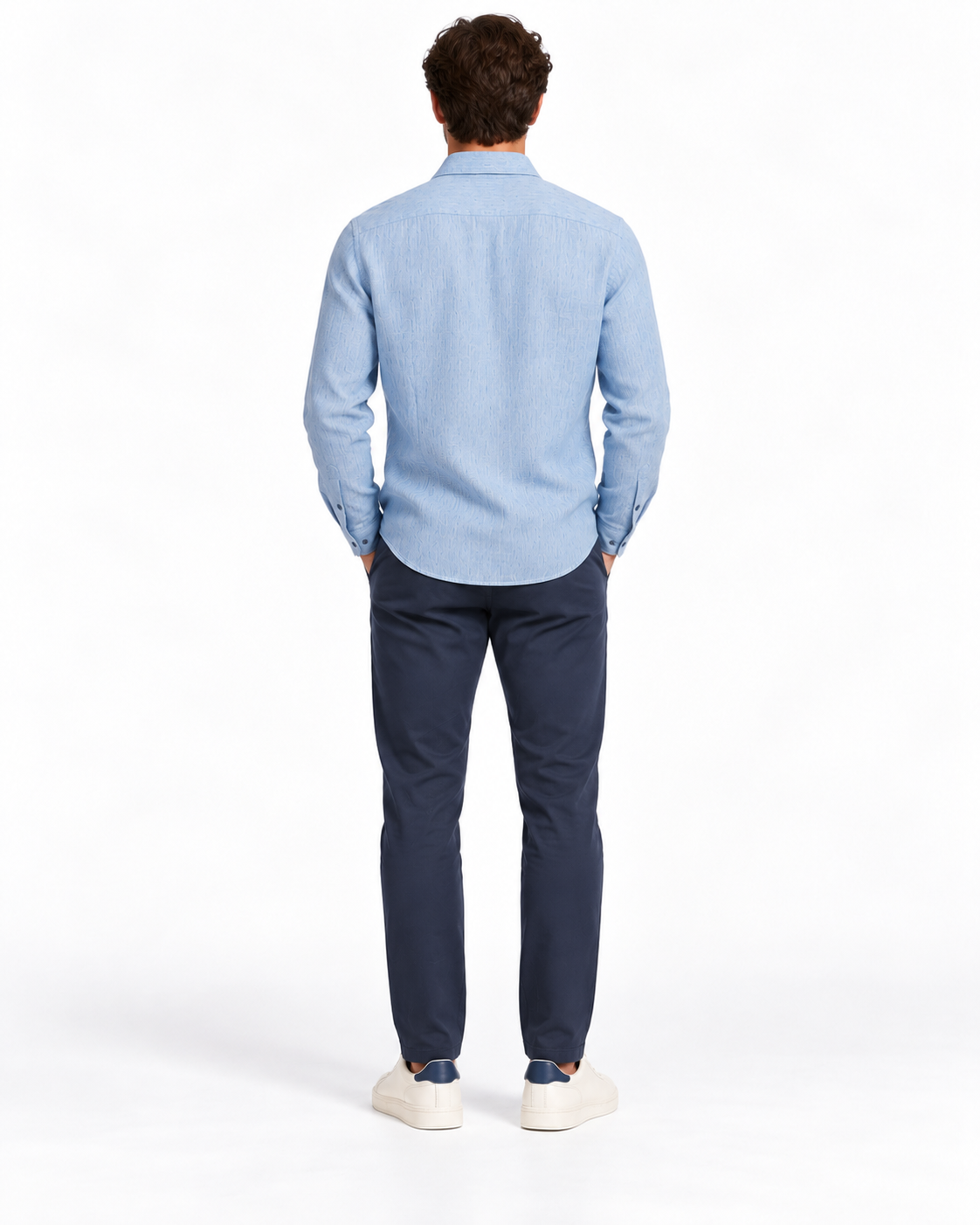 Camisa de corte regular en lino lavado