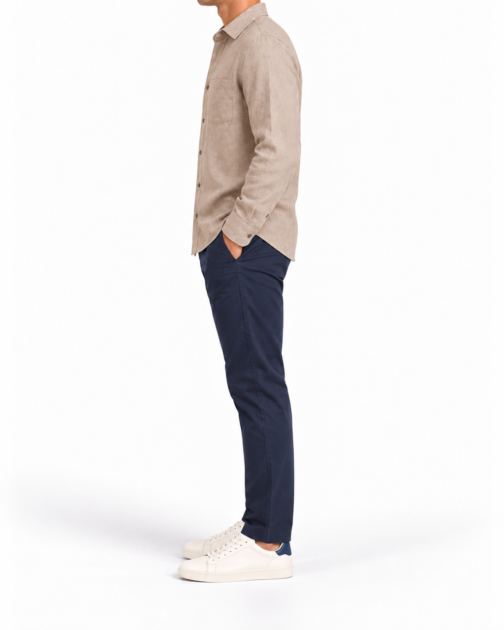 Camisa de corte regular en lino lavado
