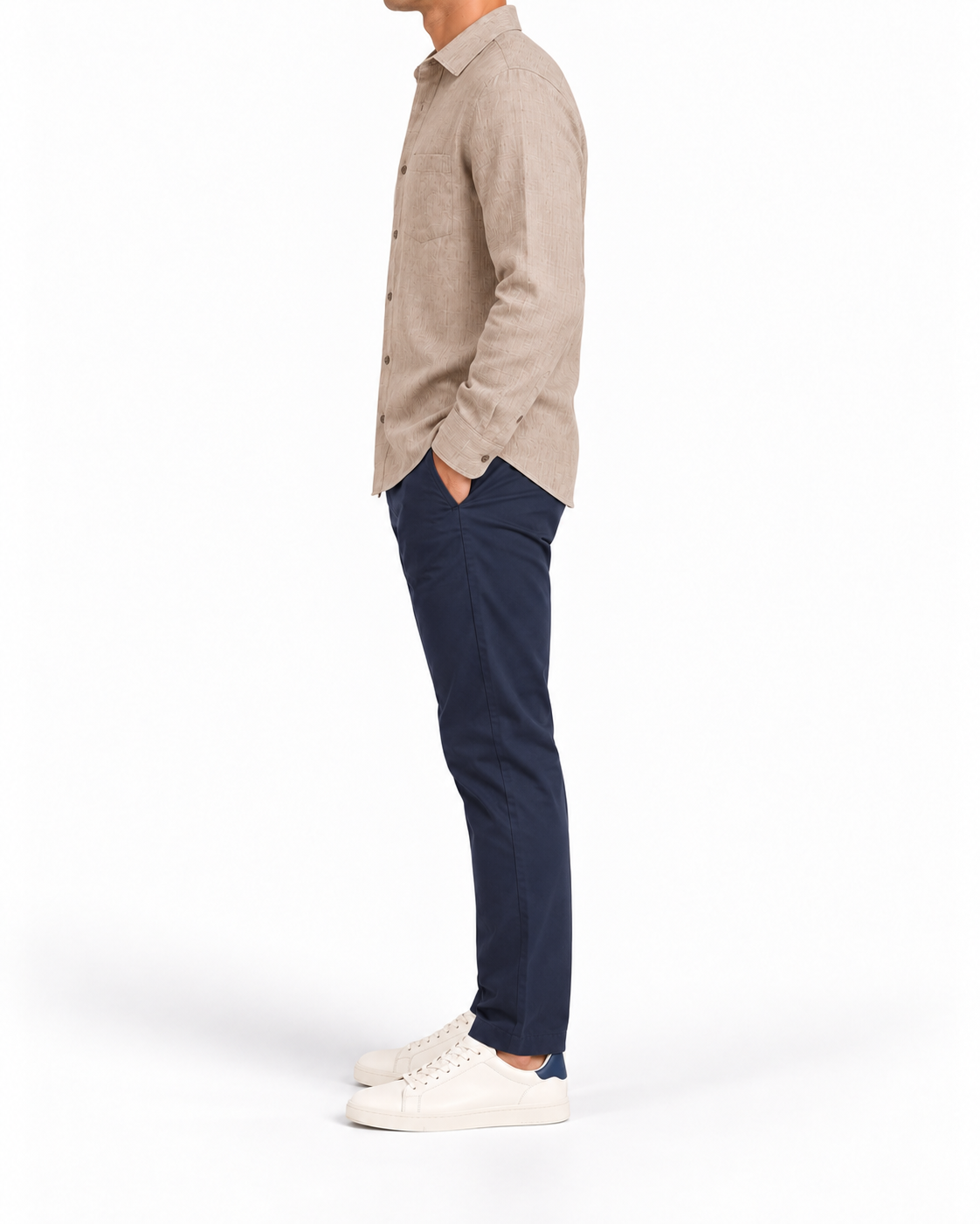 Camisa de corte regular en lino lavado