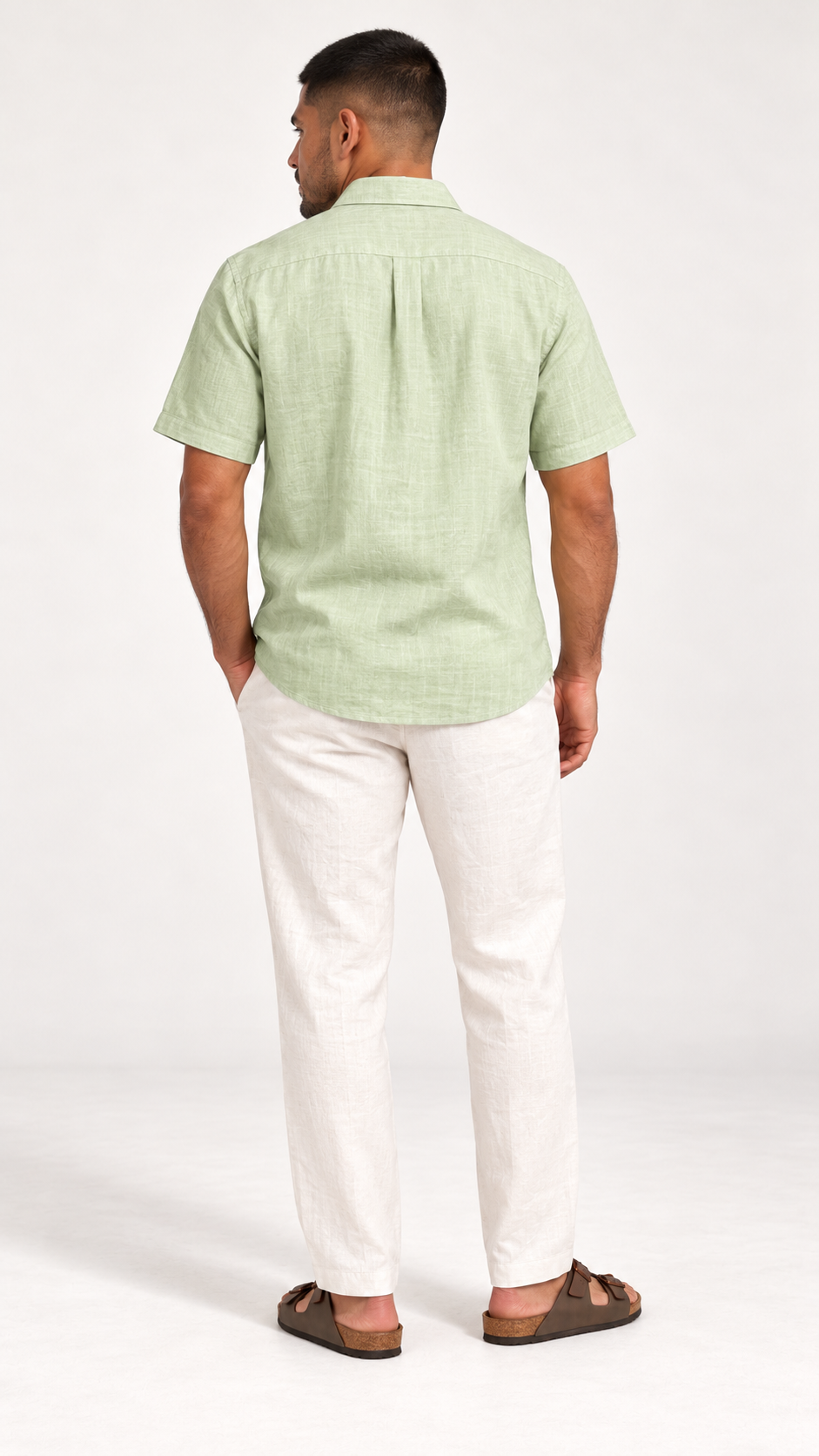 Camisa camp transpirable cuello cubano