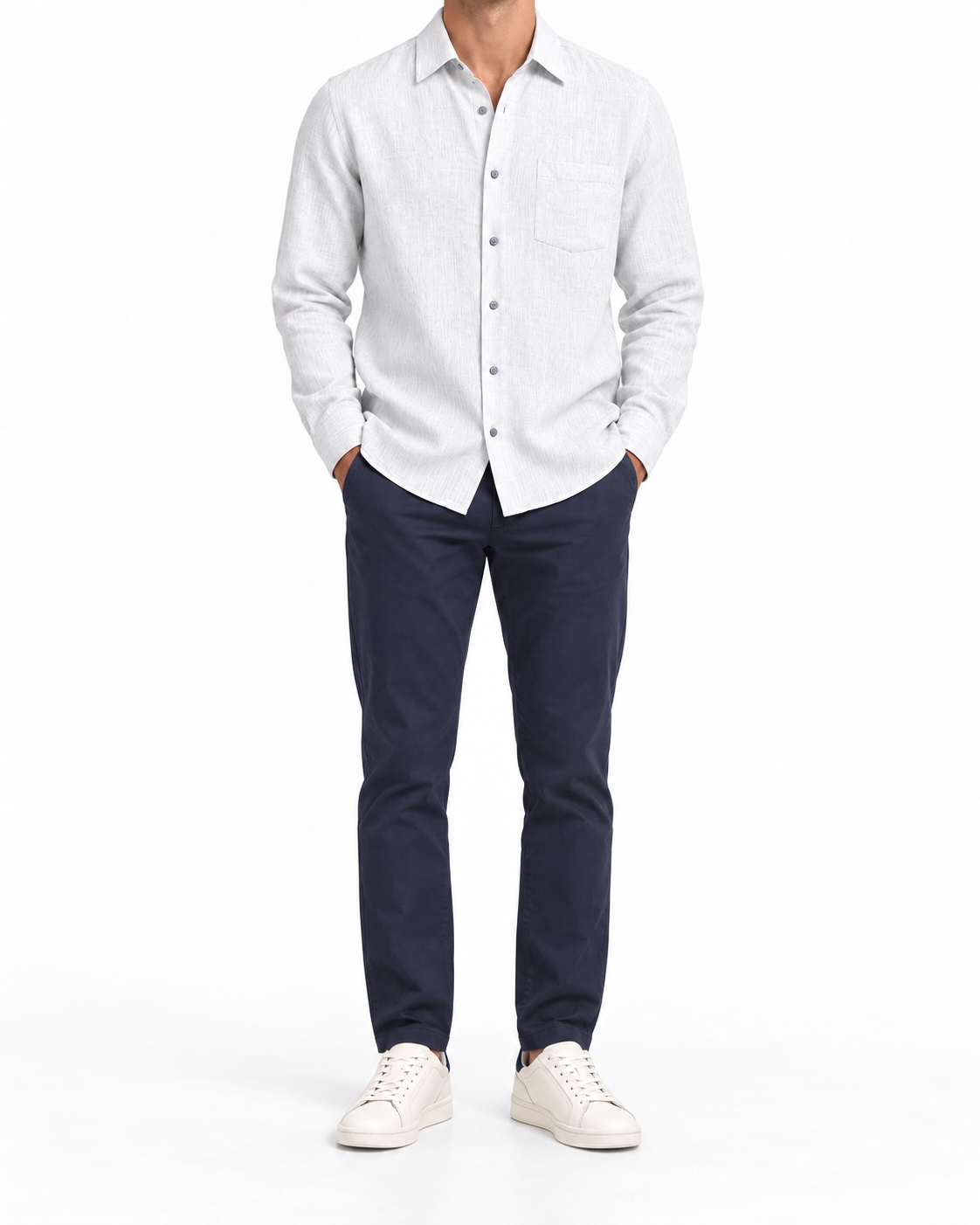 Camisa de corte regular en lino lavado