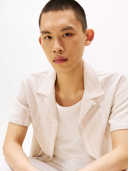Tommy Jeans Textured Stripe Camp Shirt