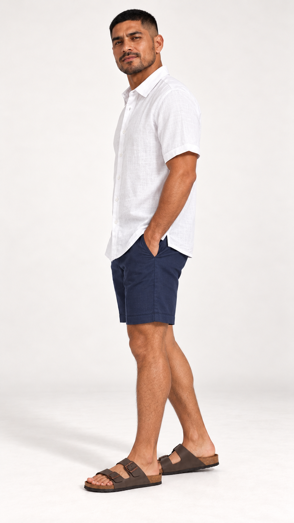 Camisa camp transpirable cuello cubano