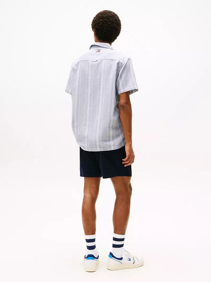 Tommy Jeans Textured Stripe Camp Shirt