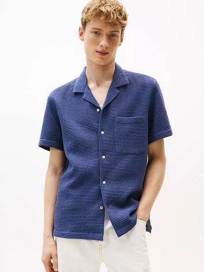 Waffle-Texture Camp Shirt
