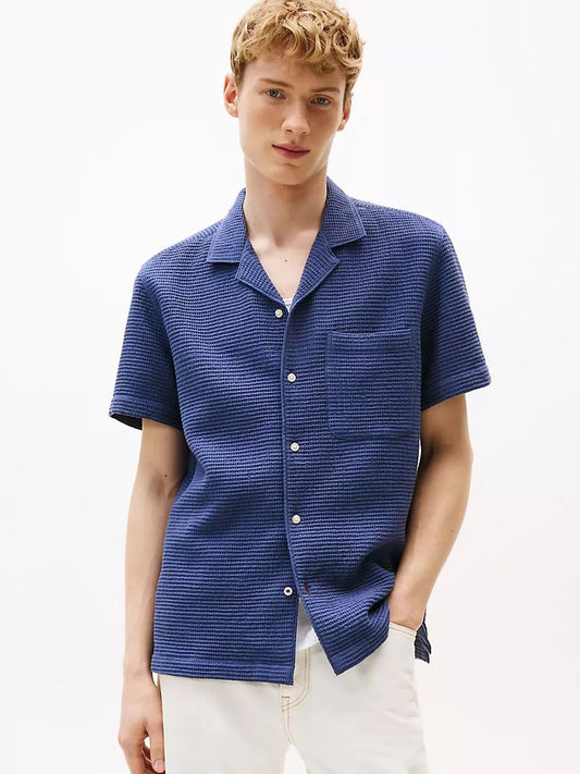 Waffle-Texture Camp Shirt
