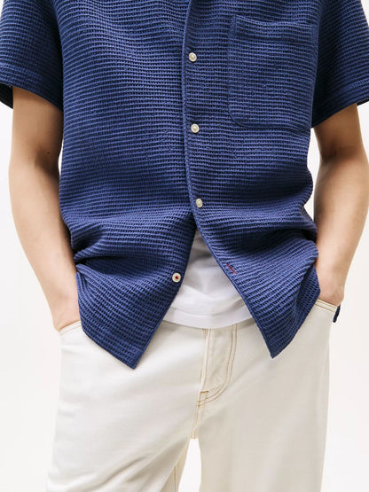 Waffle-Texture Camp Shirt