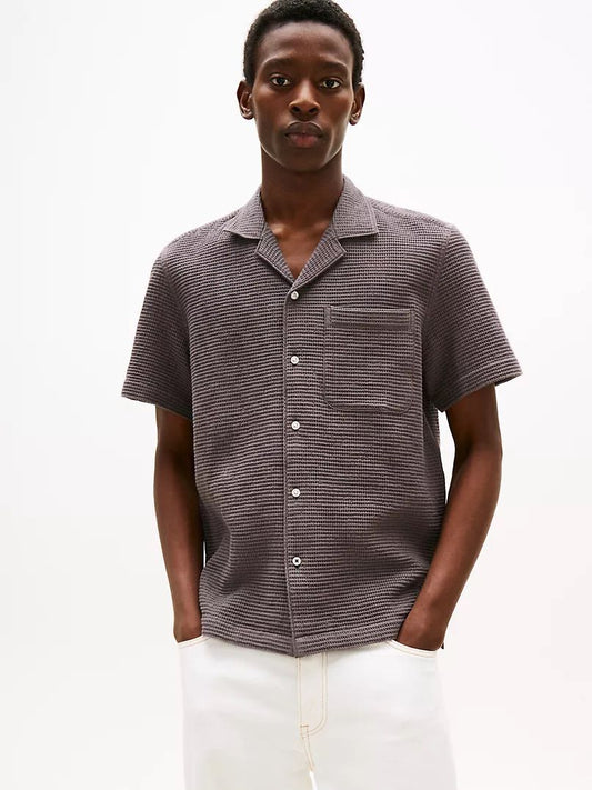 Waffle-Texture Camp Shirt
