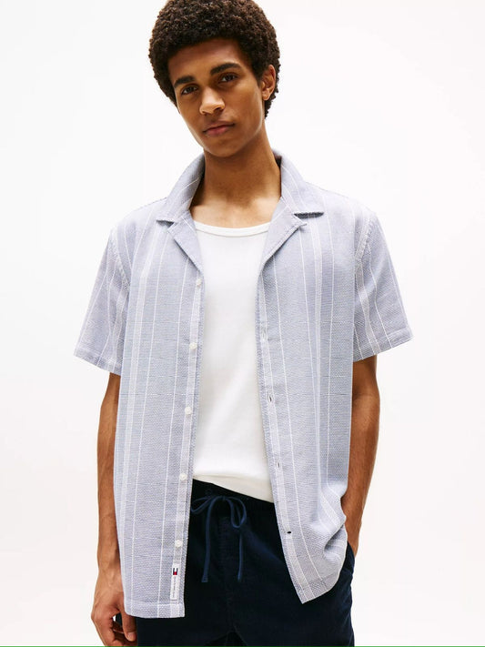 Tommy Jeans Textured Stripe Camp Shirt